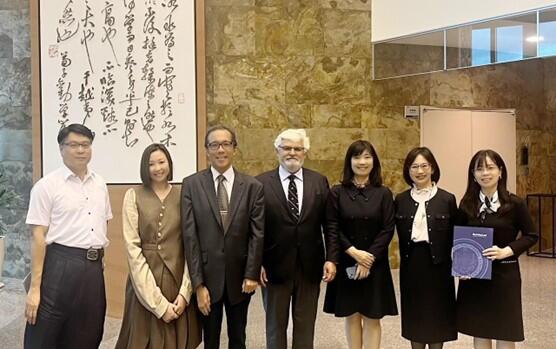 Shu-Chuan Chang, Chief of Academic Affairs, JA Taiwan; Caroline Cheng, Director, Visiting Scholars Program, Berkeley Law; Sheng Hsin Chang, President, Judge, JA Taiwan; Laurent Mayali, Professor and Faculty Chair, Berkeley Law; Hsiu-Chen Chen, Judge, Chie