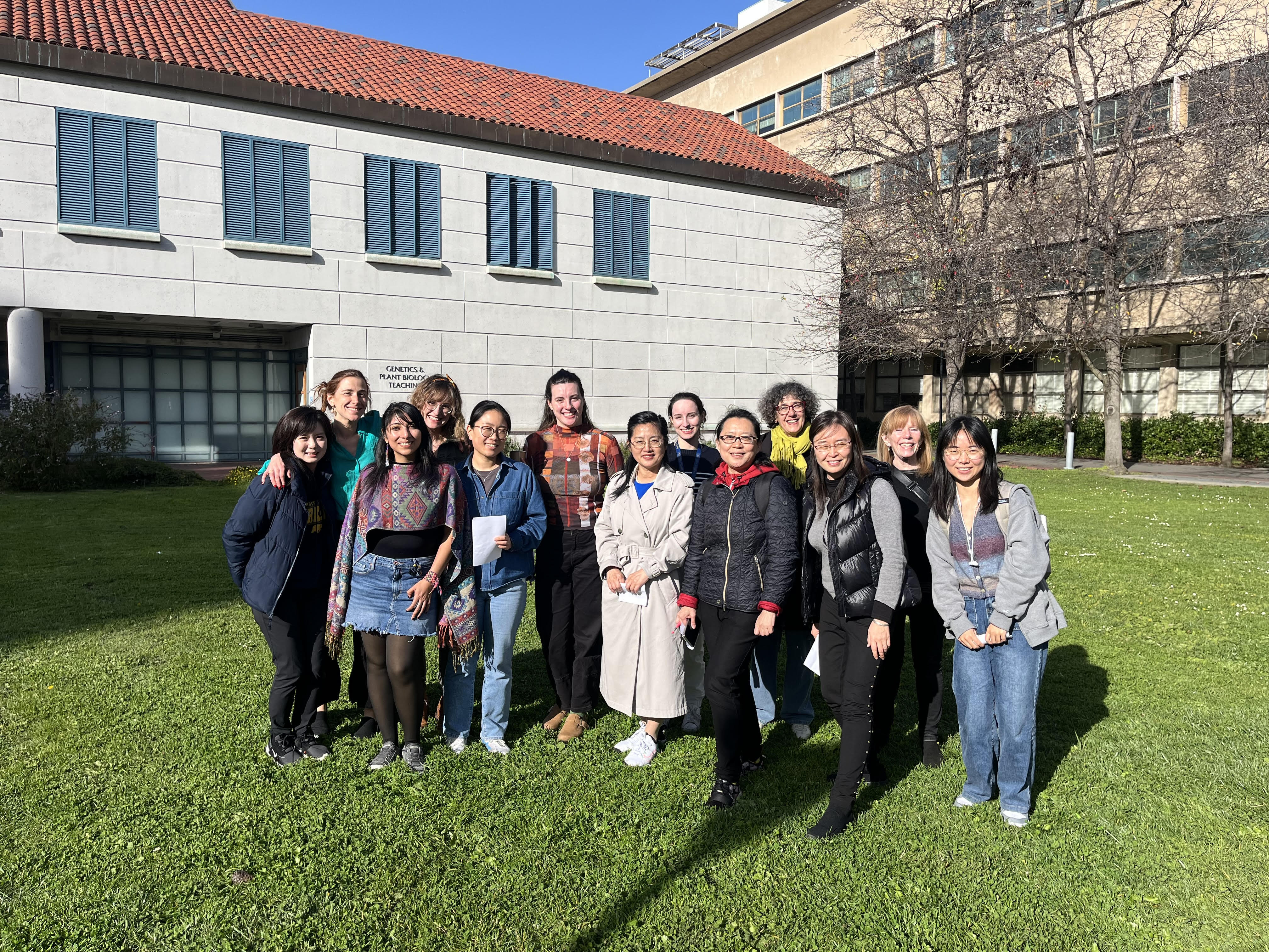 Berkeley Postdoctoral Association group photo at International Women's Day on campus.