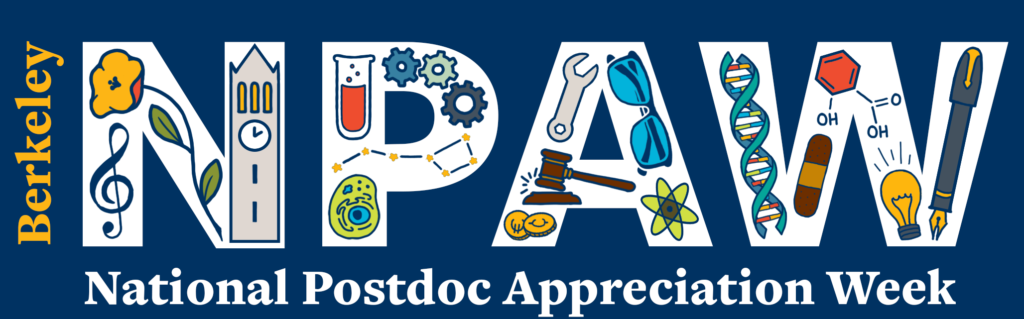 Full color national postdoc appreciation week logo 2024
